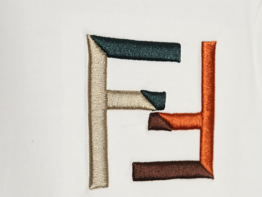 F**di double f color block embroidered short sleeves