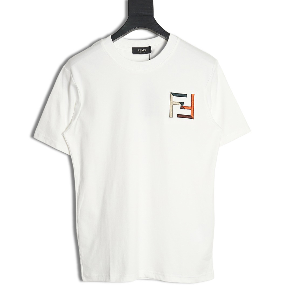 F**di double f color block embroidered short sleeves