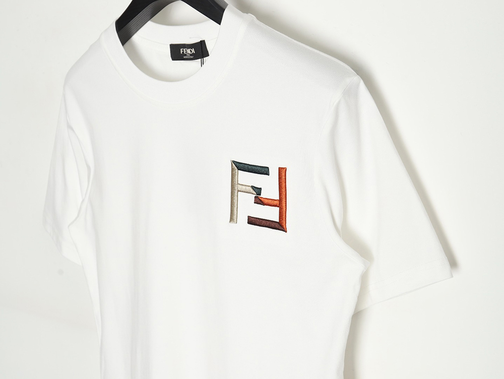 F**di double f color block embroidered short sleeves