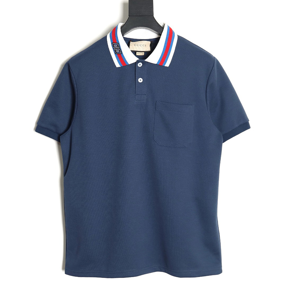 G*u*i guc 24 new collar gg embroidered short-sleeved polo shirt tsk2