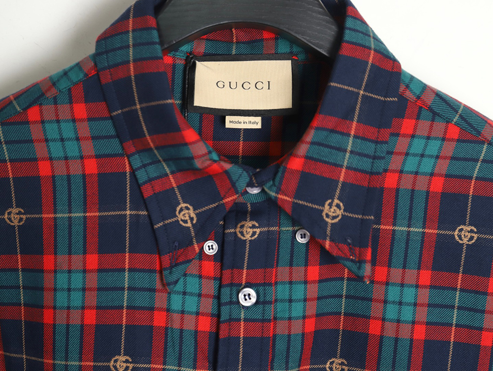 G*u*i tartan plaid cotton shirt