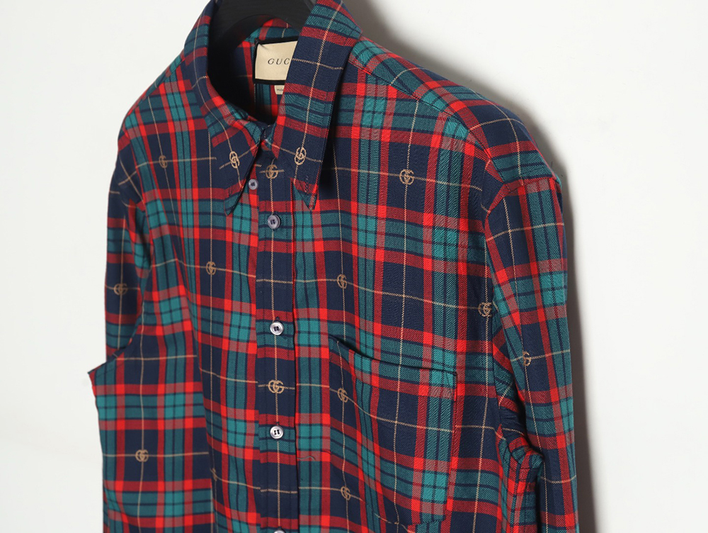 G*u*i tartan plaid cotton shirt