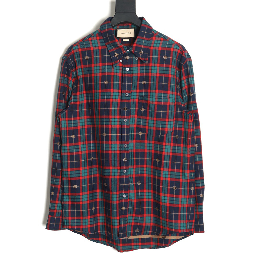 G*u*i tartan plaid cotton shirt