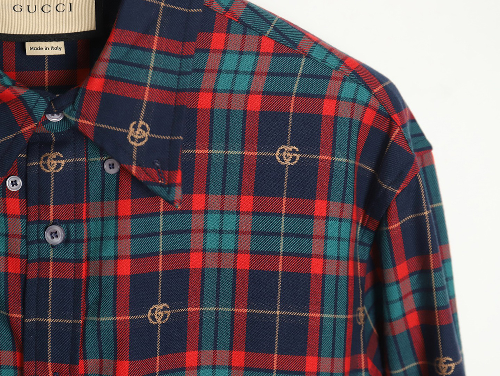 G*u*i tartan plaid cotton shirt