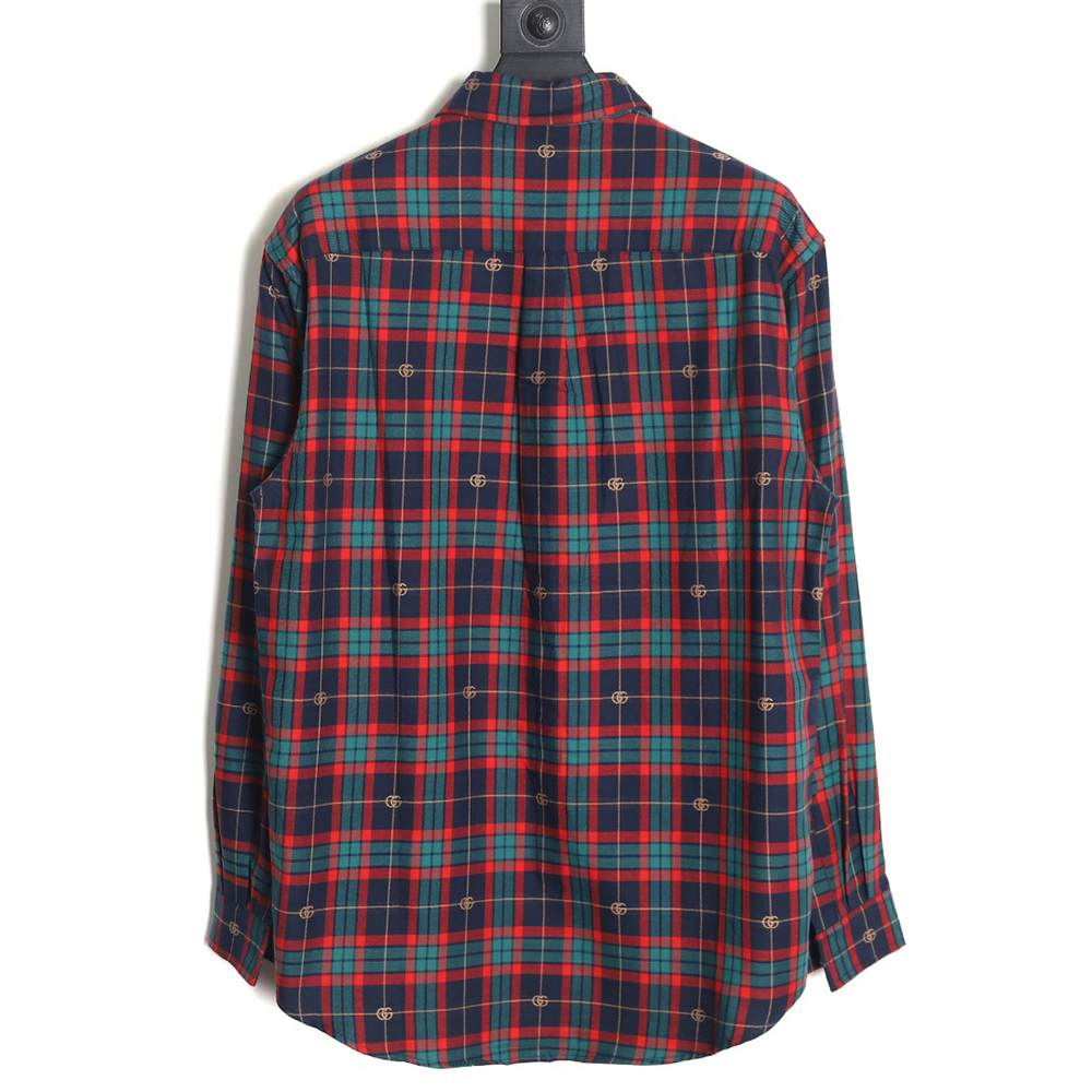 G*u*i tartan plaid cotton shirt