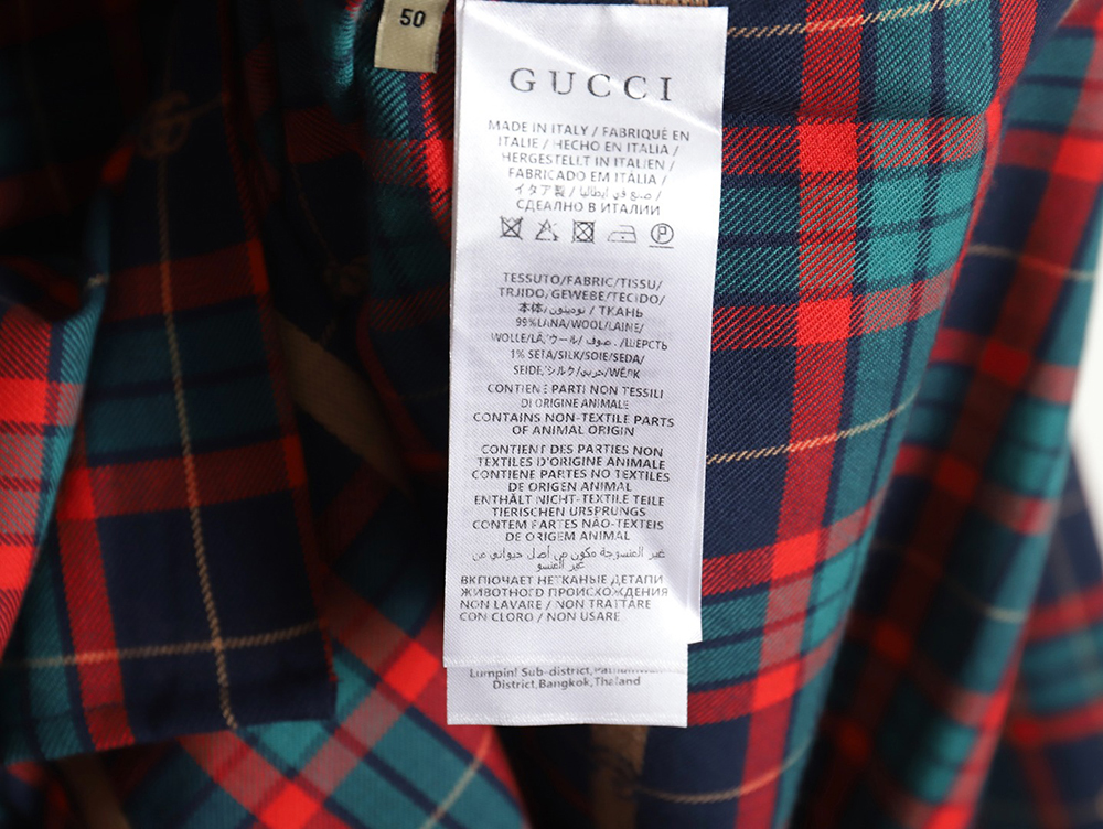 G*u*i tartan plaid cotton shirt