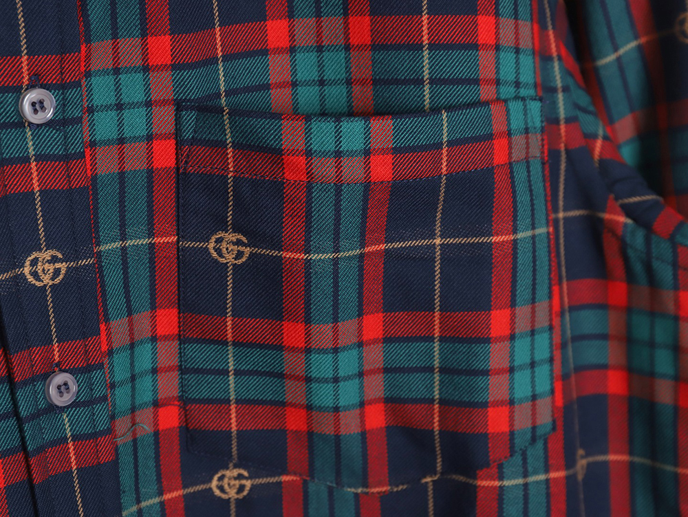 G*u*i tartan plaid cotton shirt