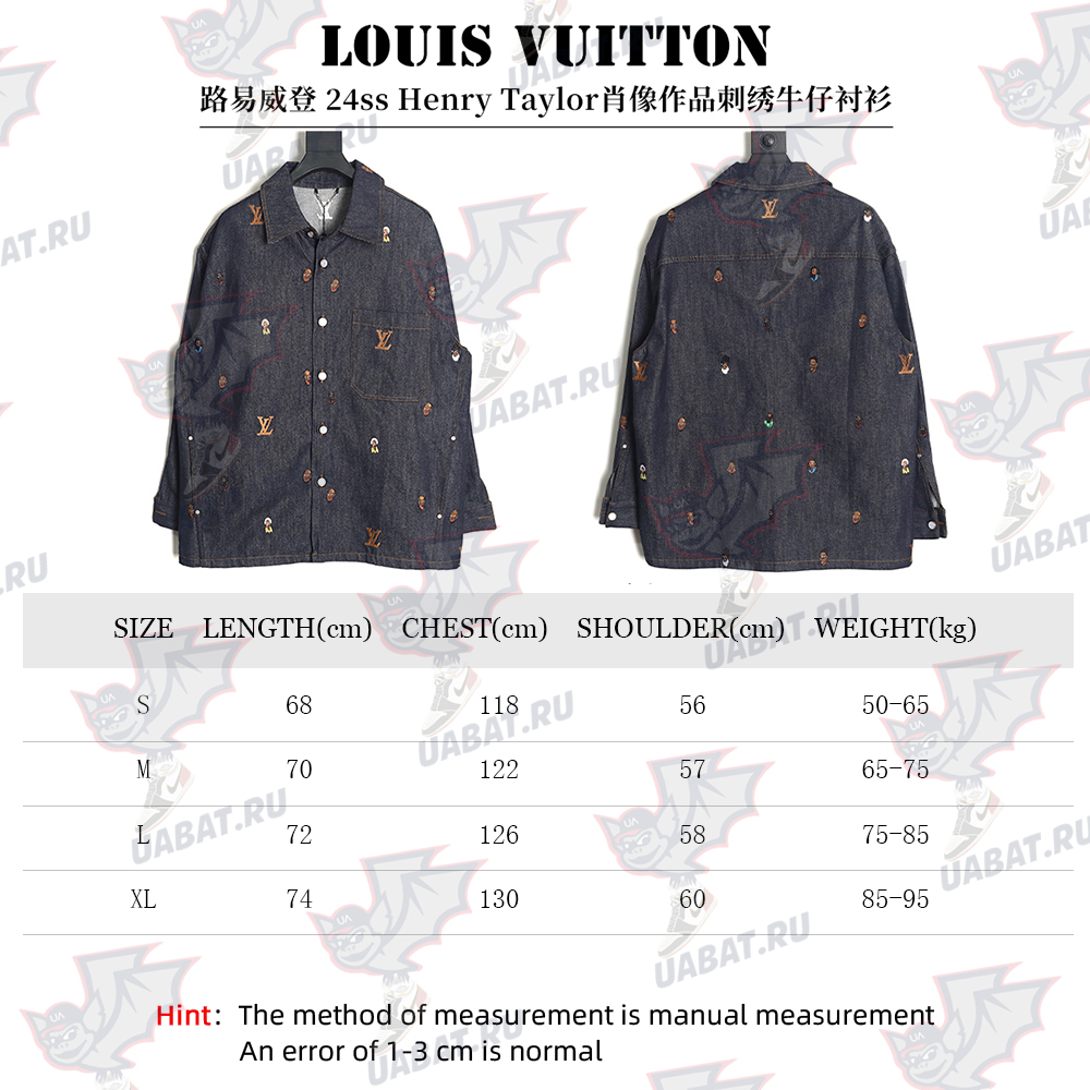 l0*is V*t0n 24ss henry taylor portrait embroidered denim shirt