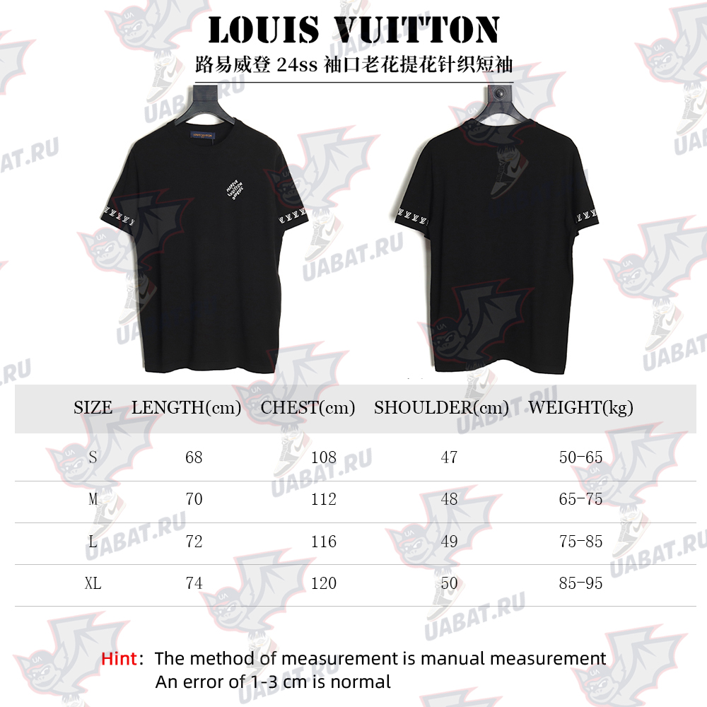 l0*is V*t0n 24ss cuff monogram jacquard knitted short sleeves