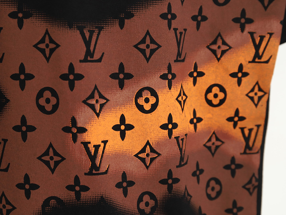 l0*is V*t0n monogram gradient embroidered short-sleeved t-shirt