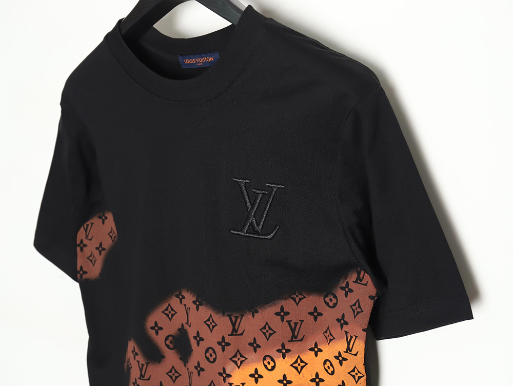 l0*is V*t0n monogram gradient embroidered short-sleeved t-shirt