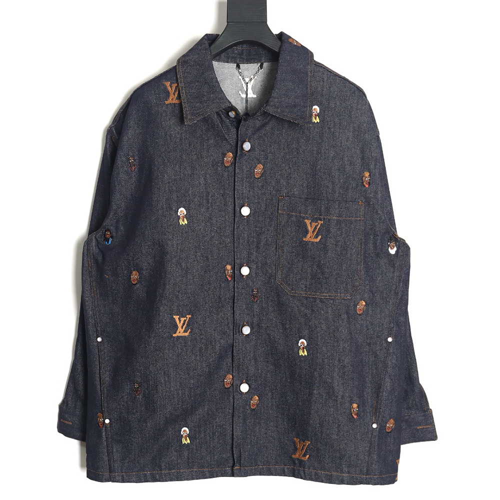 l0*is V*t0n 24ss henry taylor portrait embroidered denim shirt