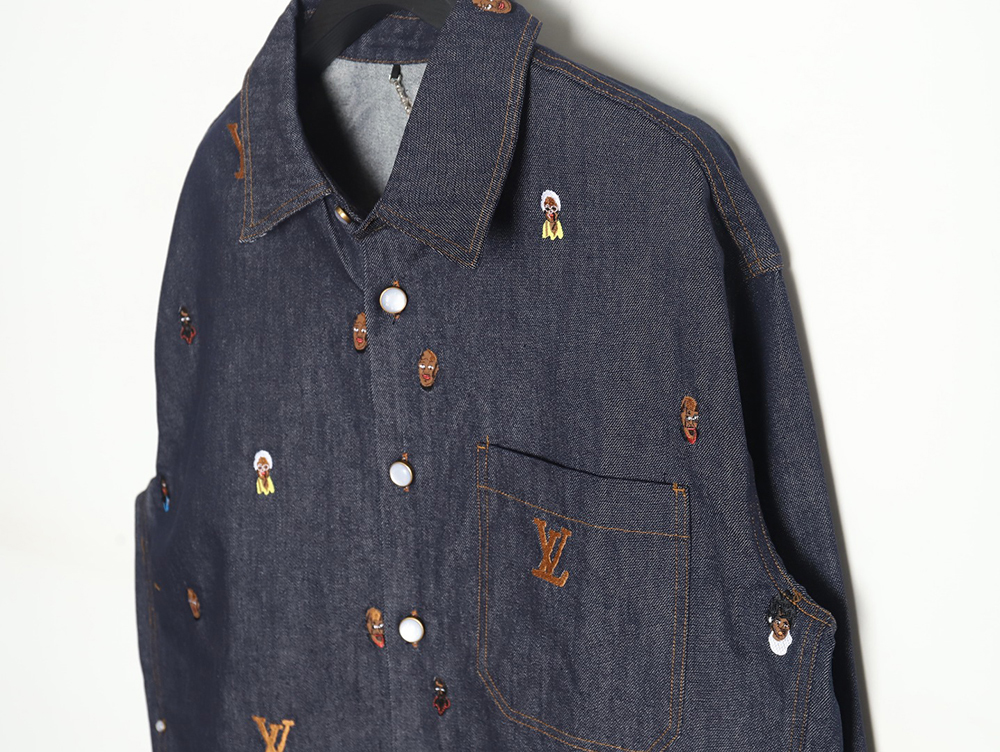 l0*is V*t0n 24ss henry taylor portrait embroidered denim shirt