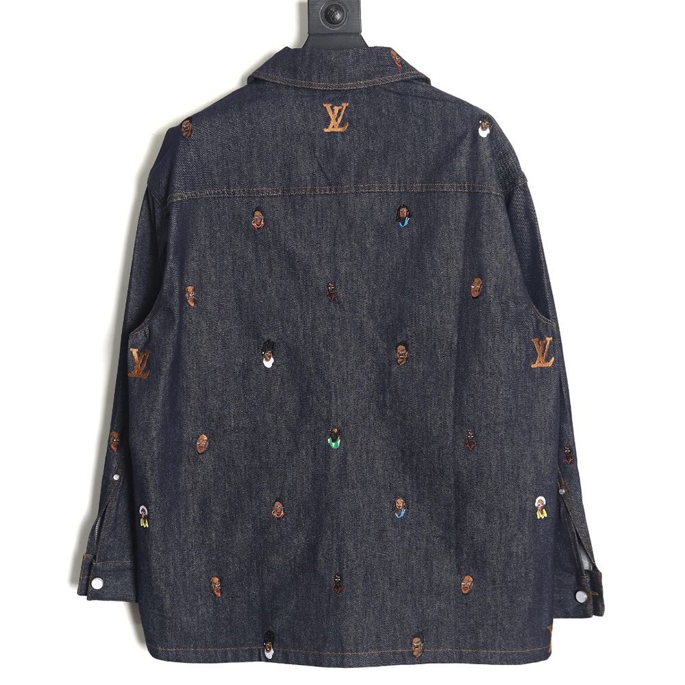 l0*is V*t0n 24ss henry taylor portrait embroidered denim shirt