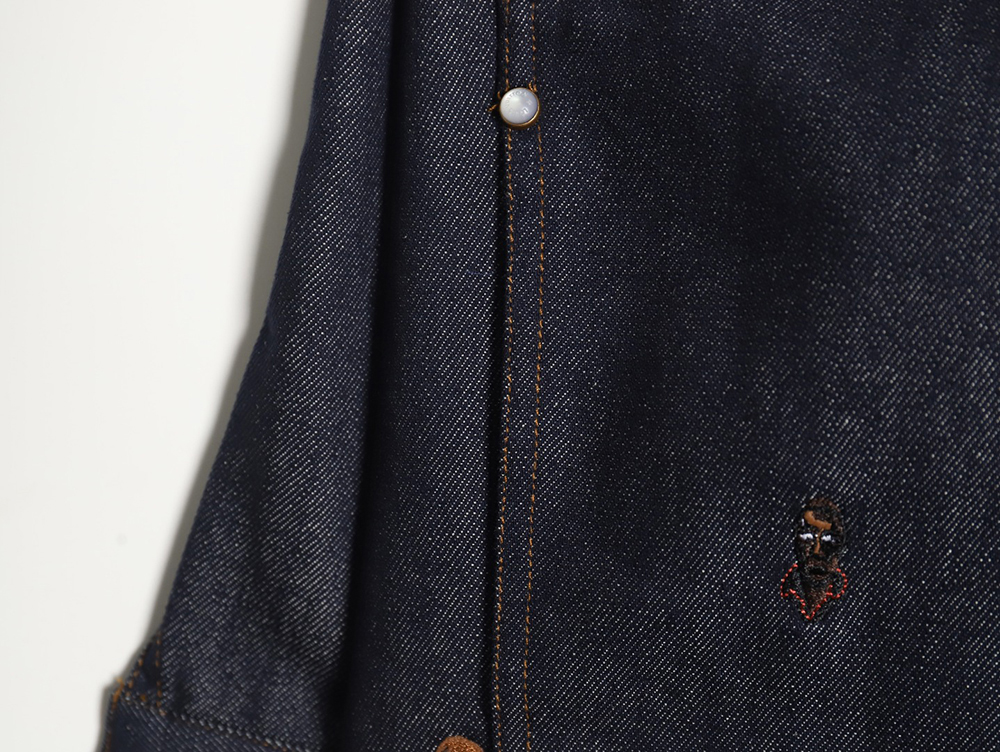 l0*is V*t0n 24ss henry taylor portrait embroidered denim shirt