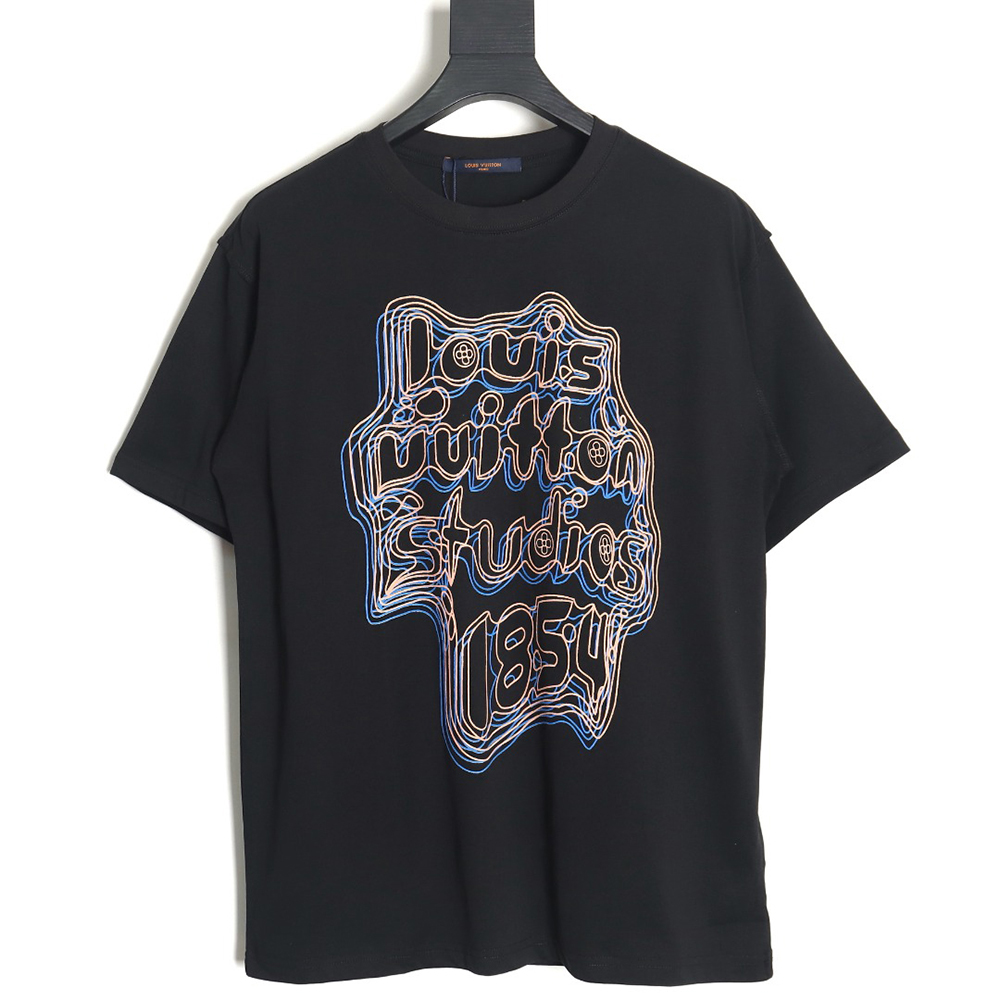 l0*is V*t0n geometric neon print short-sleeved t-shirt