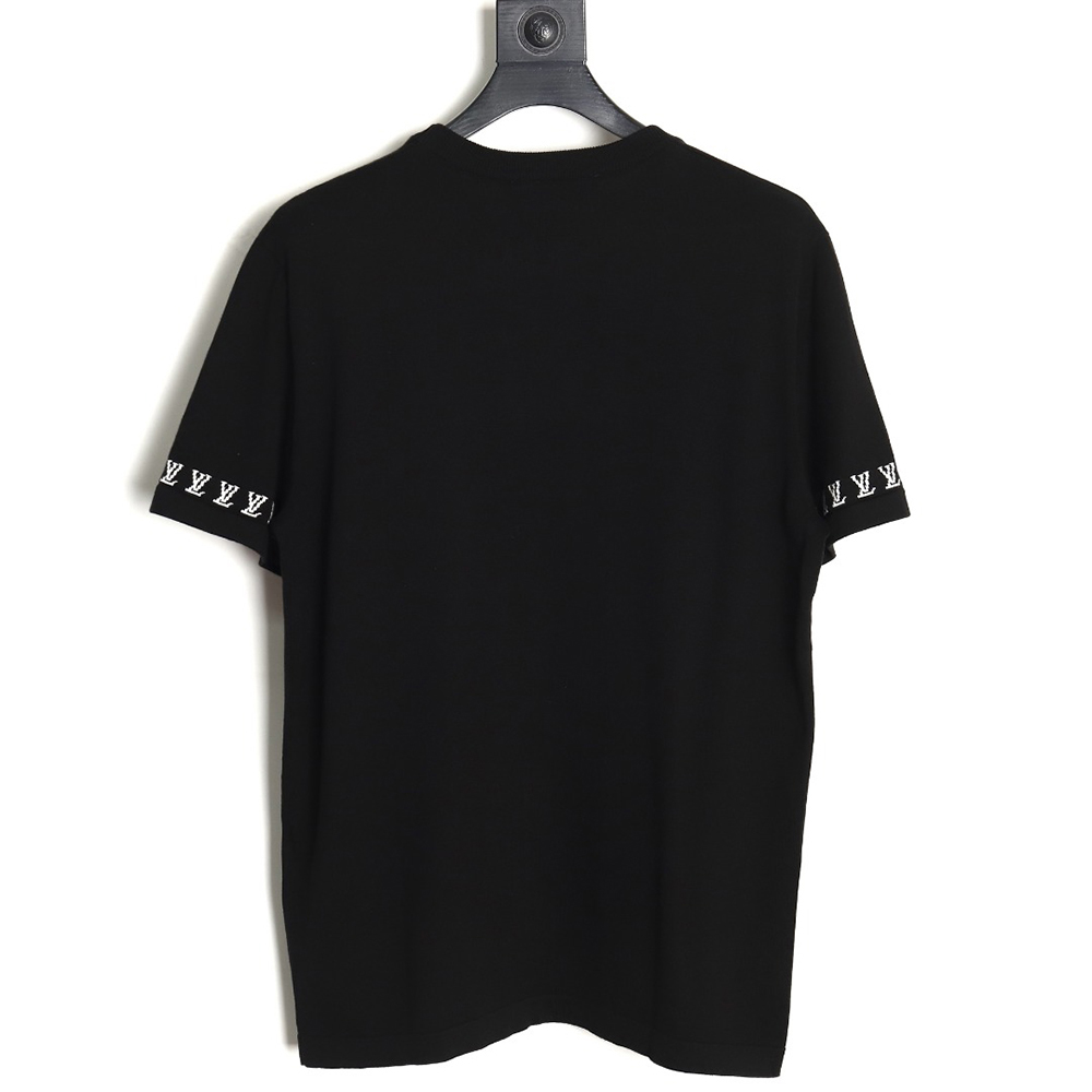 l0*is V*t0n 24ss cuff monogram jacquard knitted short sleeves