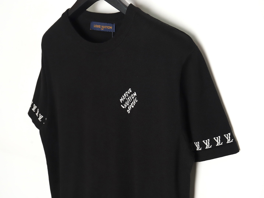 l0*is V*t0n 24ss cuff monogram jacquard knitted short sleeves