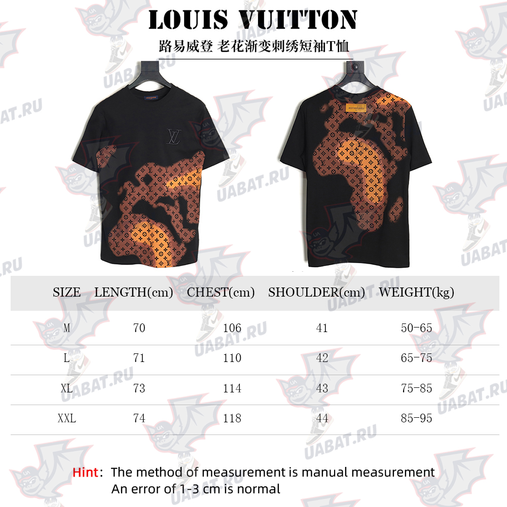 l0*is V*t0n monogram gradient embroidered short-sleeved t-shirt