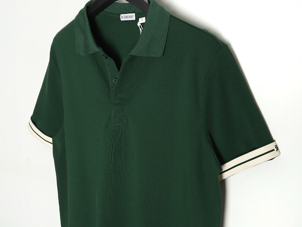 B**rry 24ss warhorse contrasting color line reverse cuffs printed short-sleeved pol0 shirt_tsk1