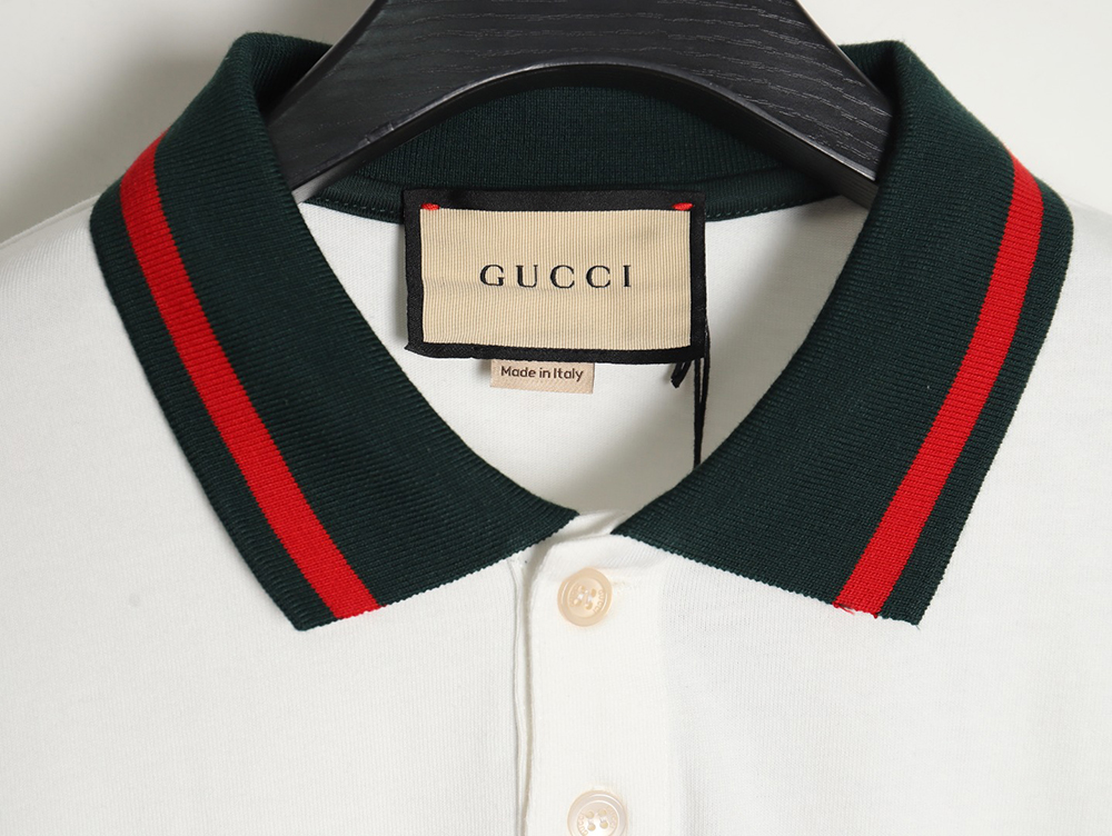 G*u*i 23ss short-sleeved polo shirt with webbing sleeves