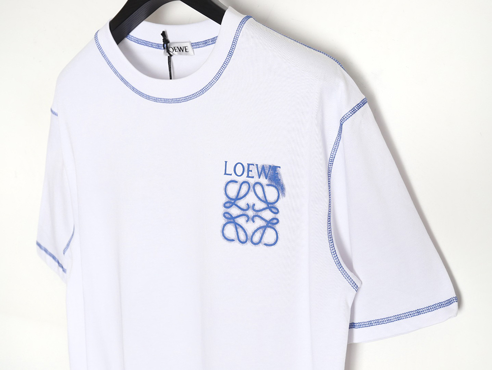 L0ew* 24ss stitching rendering letter logo short sleeve