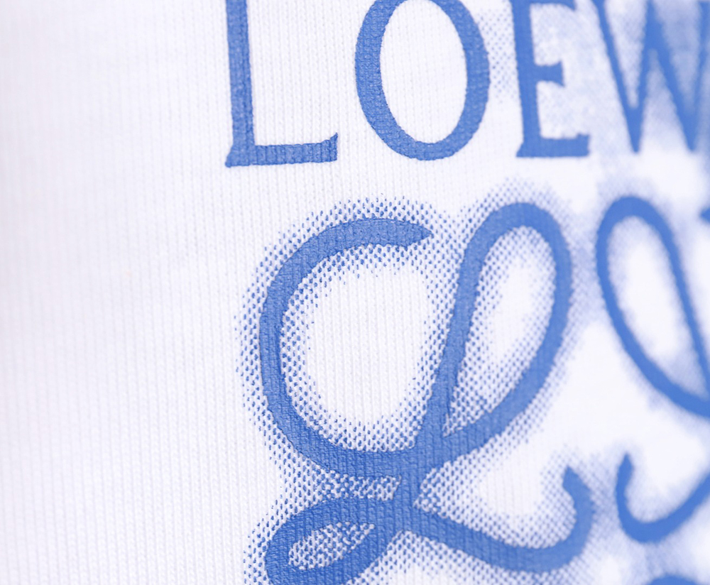 L0ew* 24ss stitching rendering letter logo short sleeve