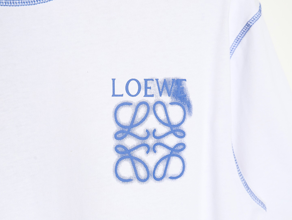 L0ew* 24ss stitching rendering letter logo short sleeve