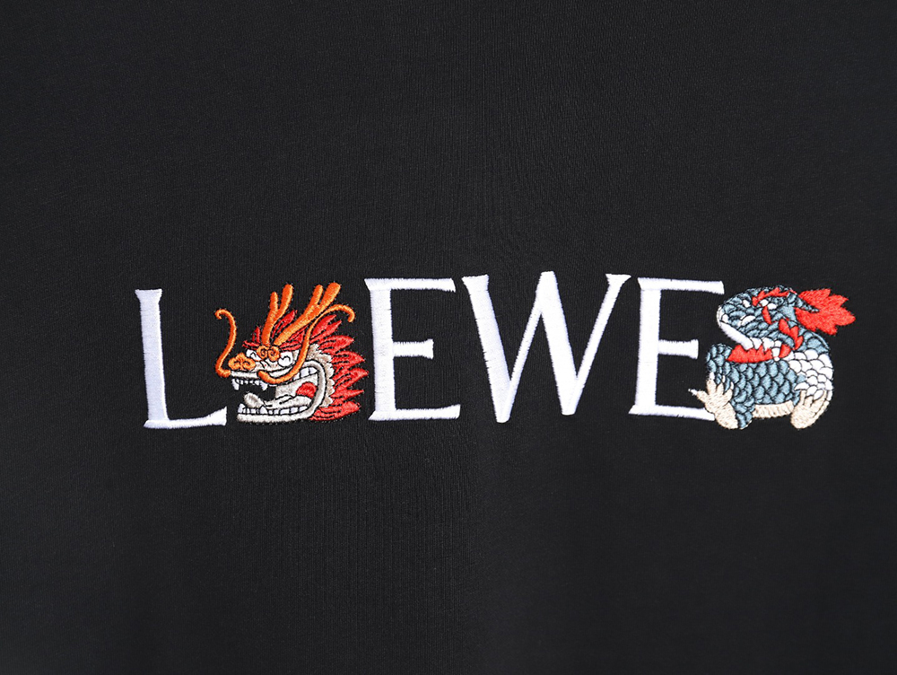 L0ew* 24ss dragon year limited edition logo embroidered short sleeve t-shirt_tsk1