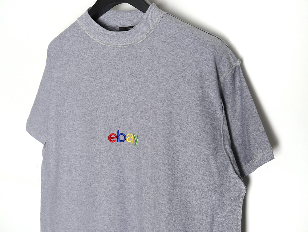 Ba*len*cia*ga 24ss ebay embroidered short-sleeved t-shirt