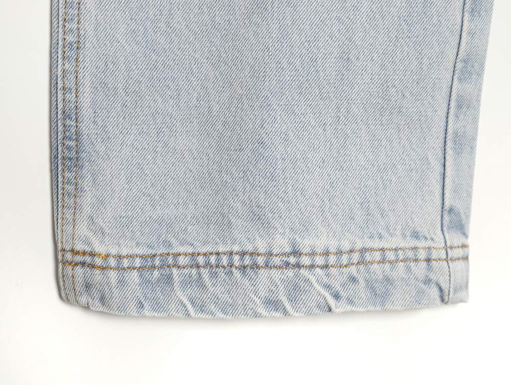 F**di new blue back pocket leather label denim trousers