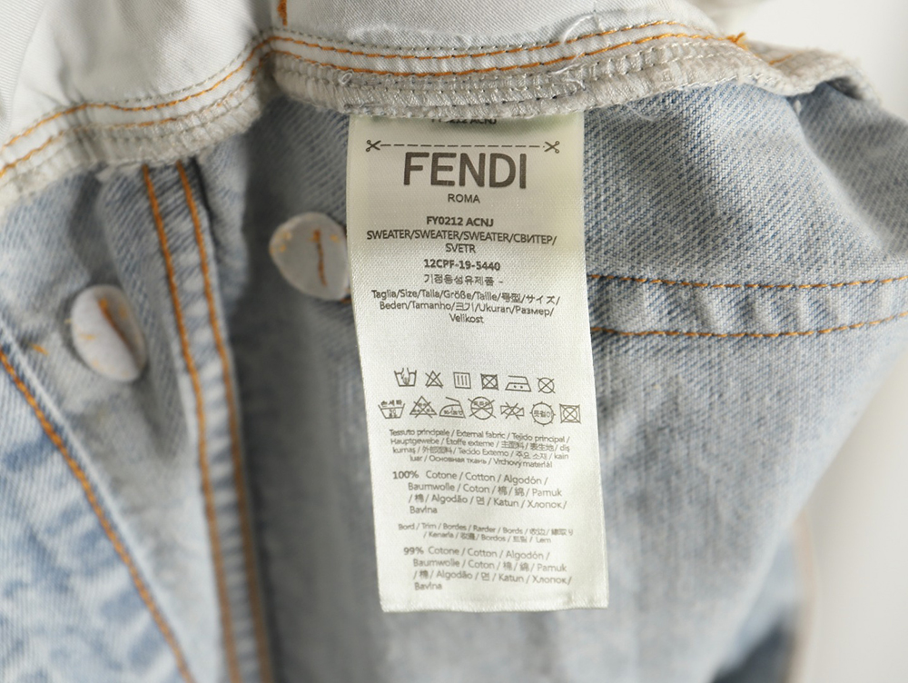 F**di new blue back pocket leather label denim trousers