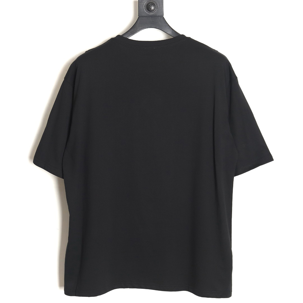 L0ew* 22ss fluorescent pink four grass embroidered short-sleeved t-shirt