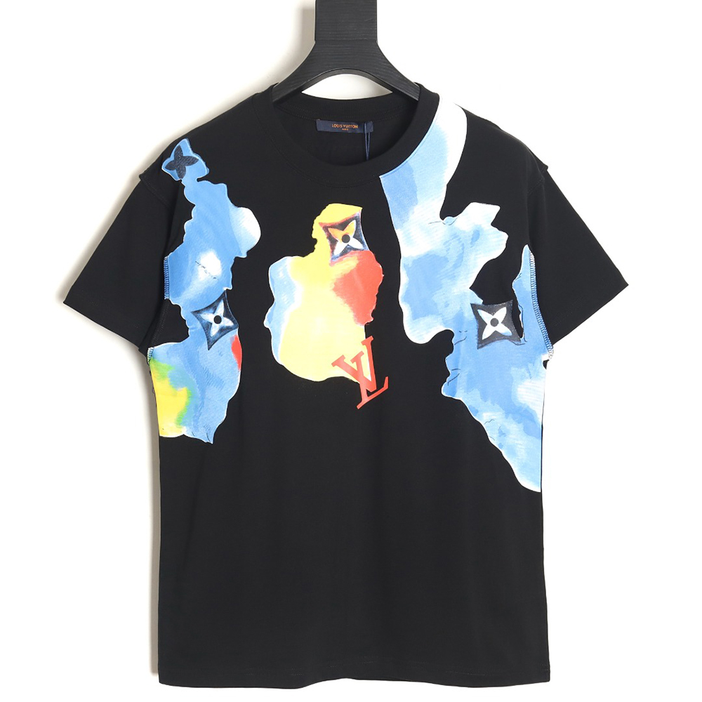 l0*is V*t0n watercolor graffiti short sleeve t-shirt_tsk1