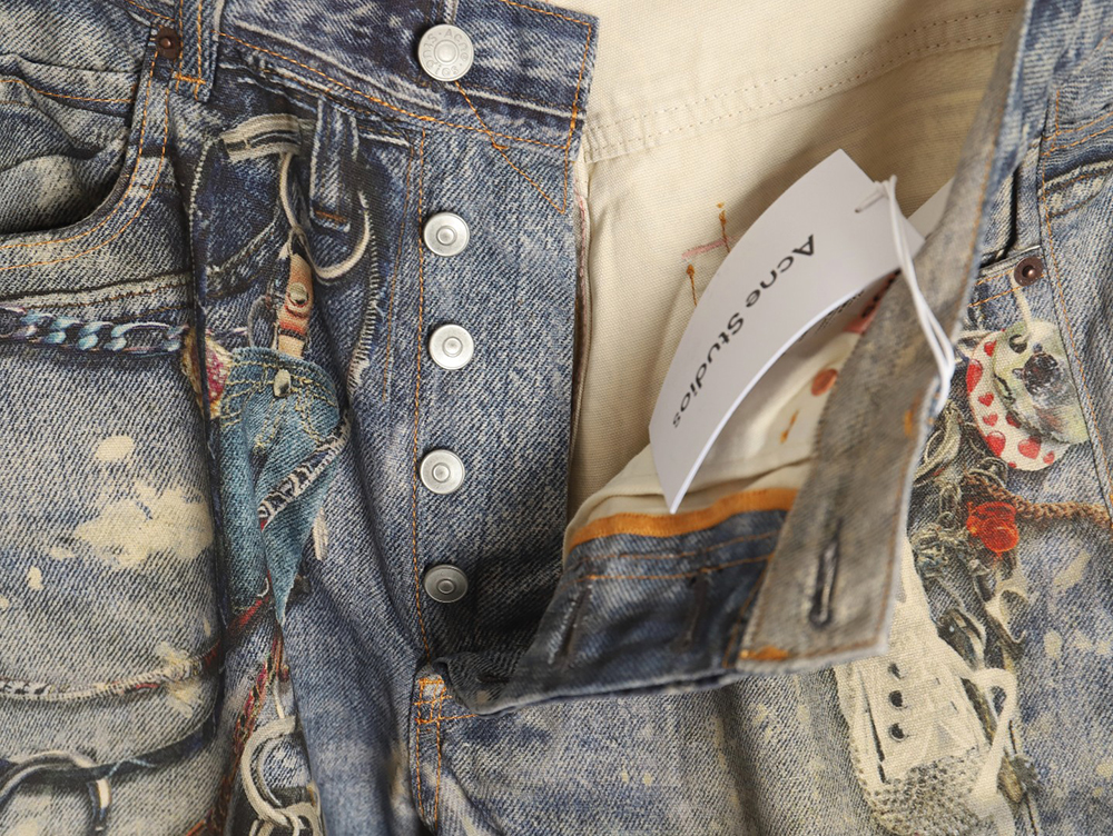 ACNE STUDIOS 24SS 3D printed jeans
