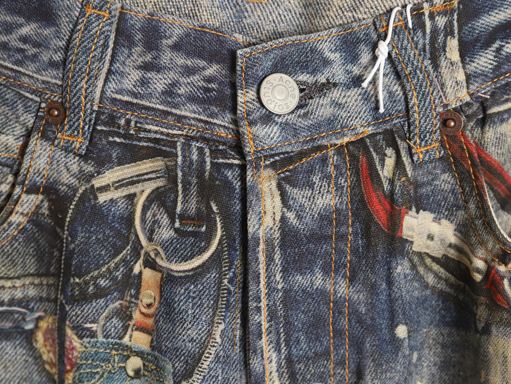ACNE STUDIOS 24SS 3D printed jeans