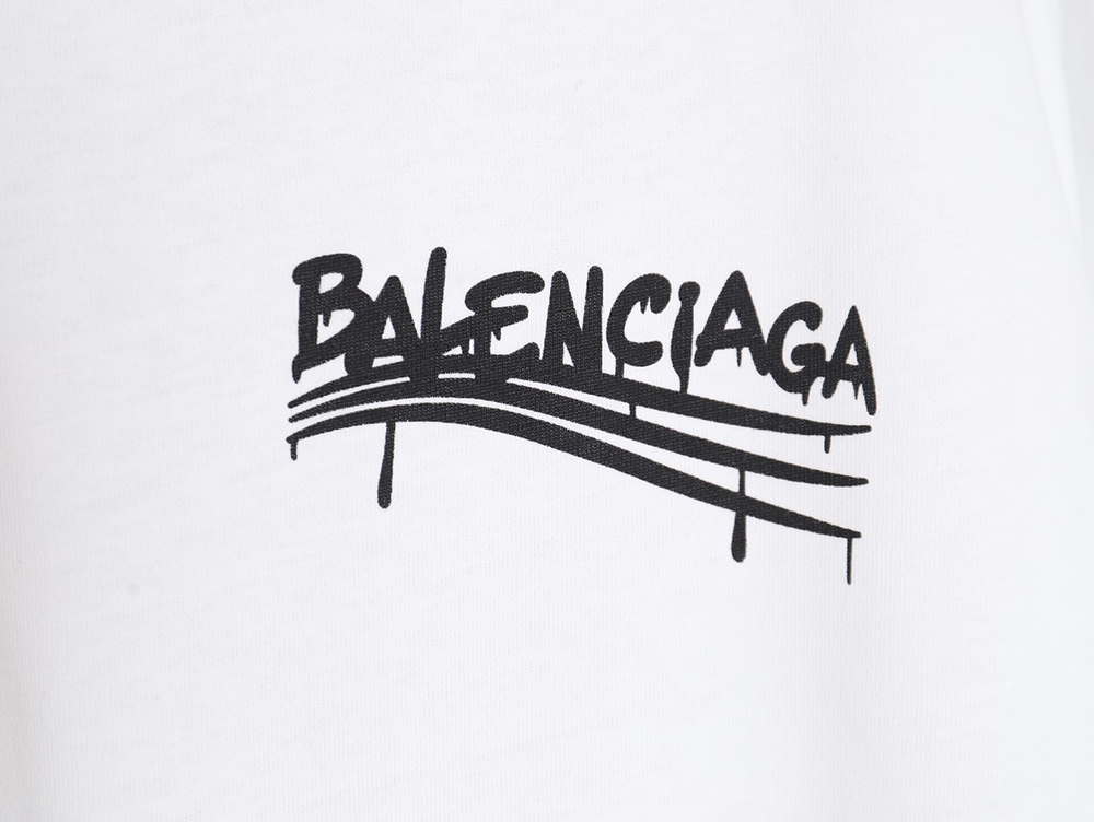 Ba*len*cia*ga chest graffiti logo short sleeve t-shirt tsk1
