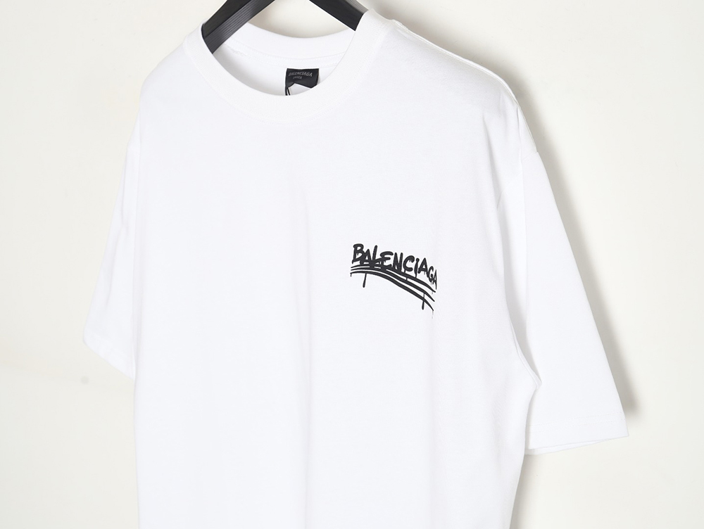 Ba*len*cia*ga chest graffiti logo short sleeve t-shirt tsk1