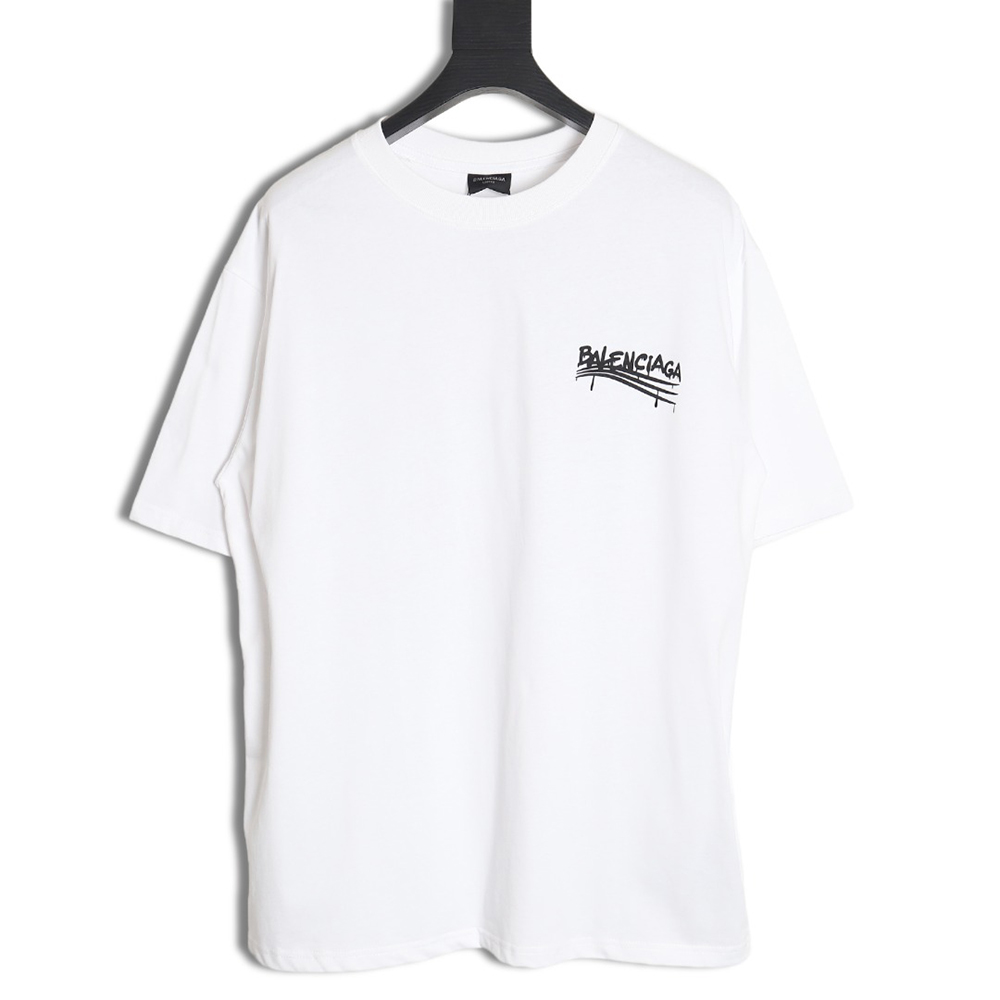 Ba*len*cia*ga chest graffiti logo short sleeve t-shirt tsk1