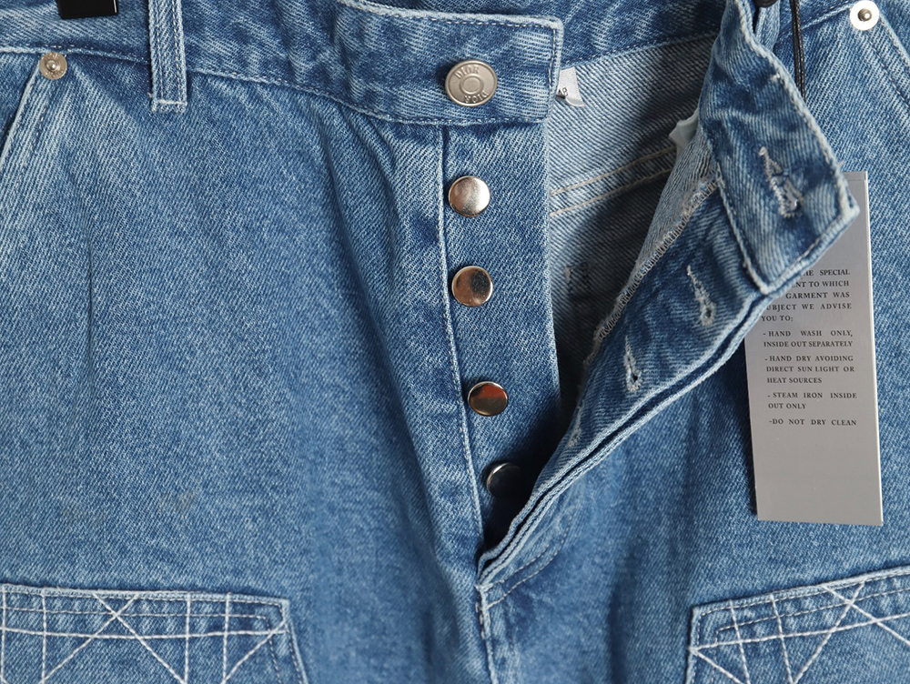 D*or cannage line denim workwear denim shorts