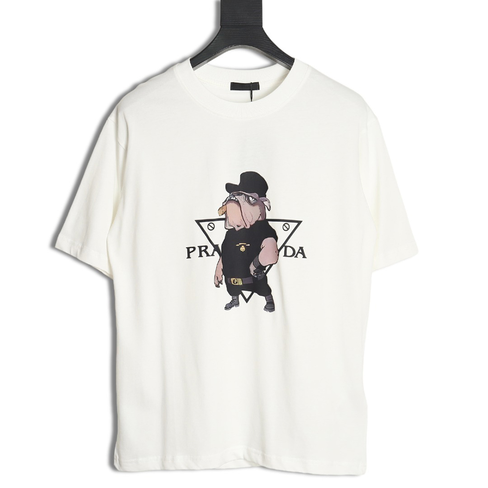 Pra*a cartoon police dog short sleeve t-shirt tsk1