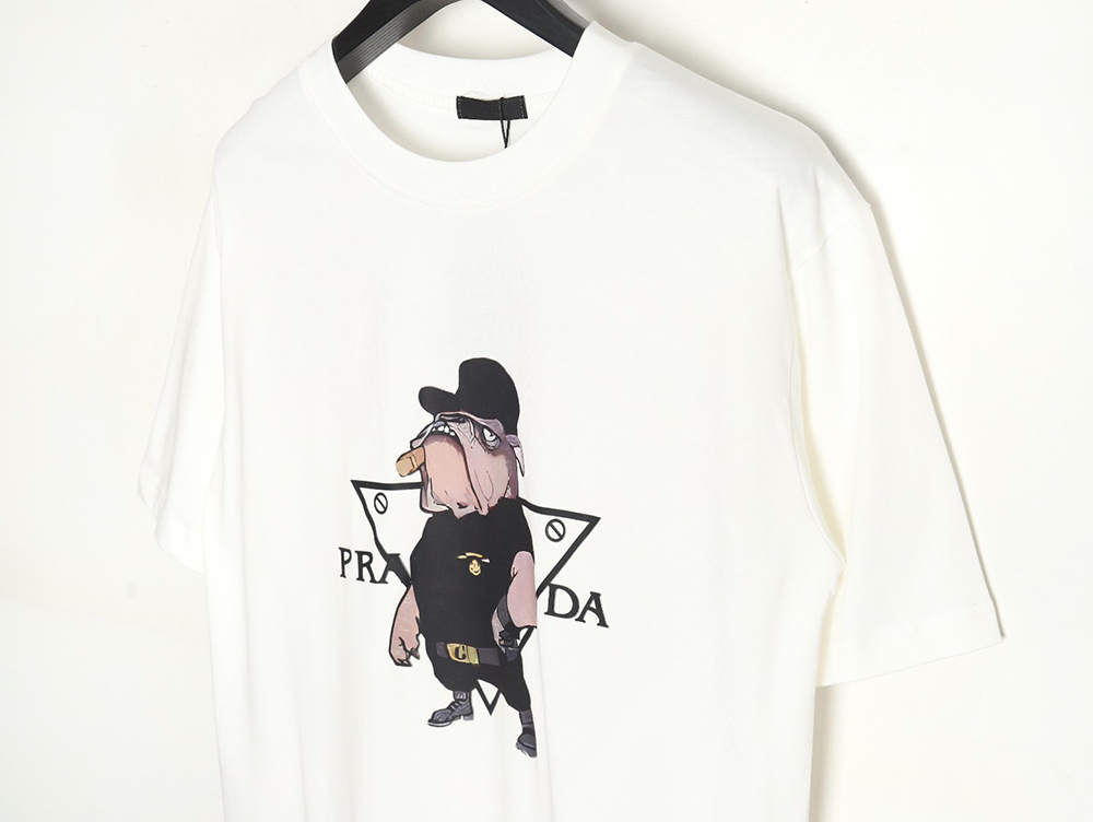 Pra*a cartoon police dog short sleeve t-shirt tsk1