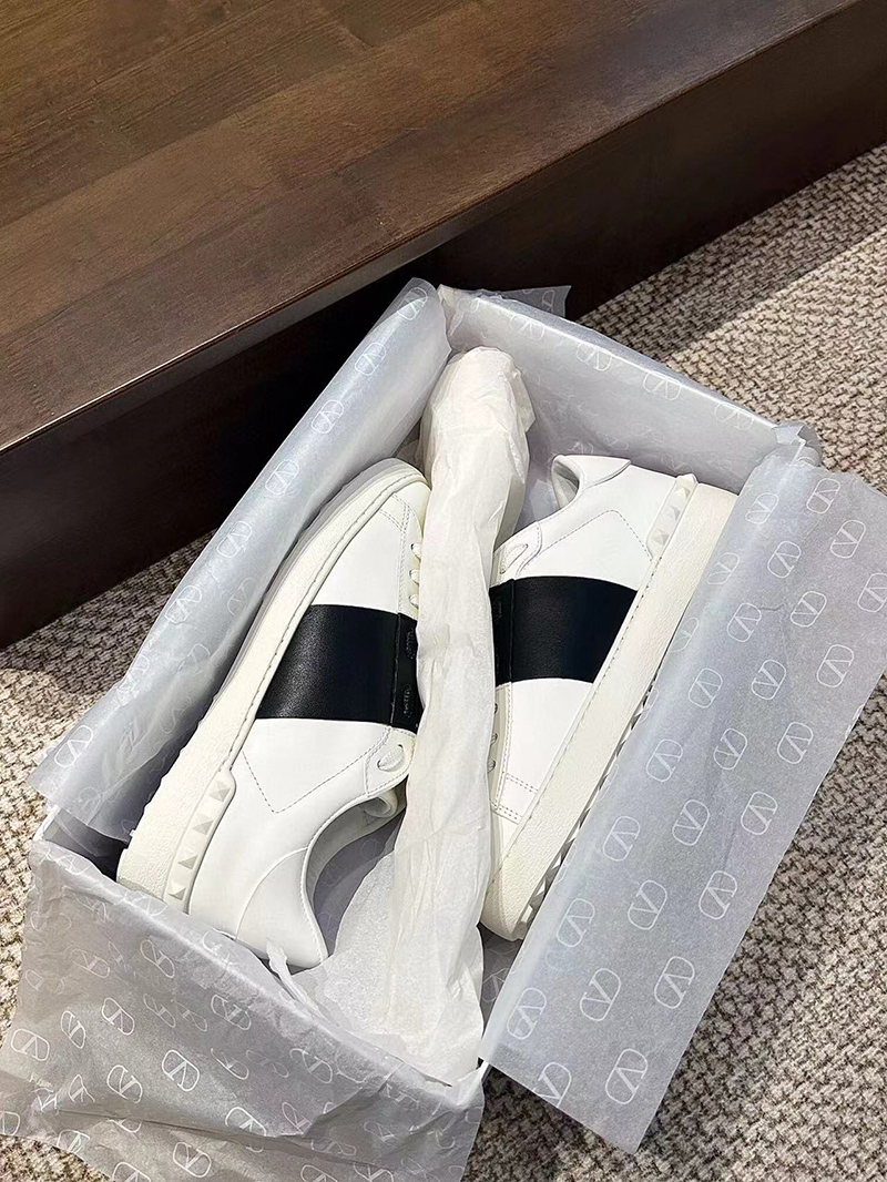 Valentino Calfskin Open Sneaker Black