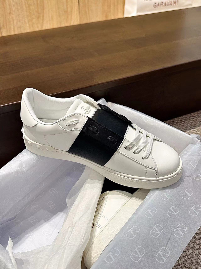 Valentino Calfskin Open Sneaker Black