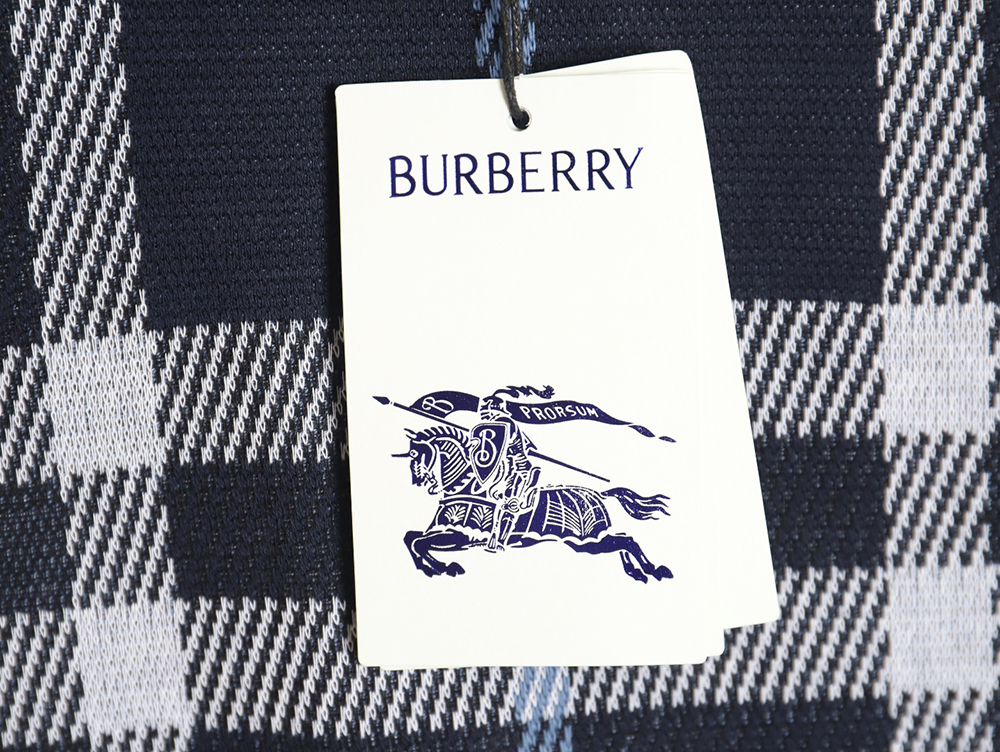 B**rry 24ss check knitted short-sleeved t-shirt tsk2