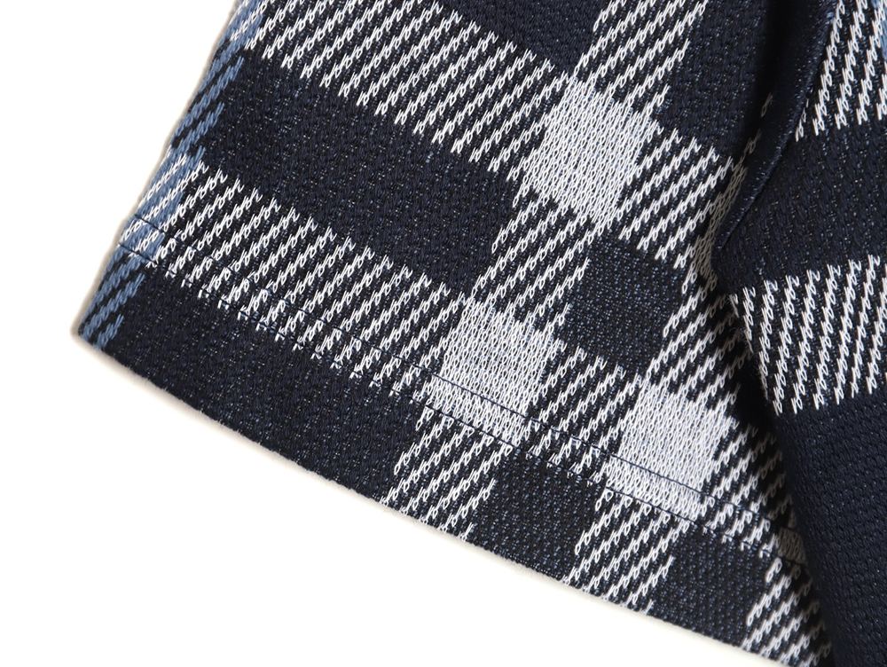 B**rry 24ss check knitted short-sleeved t-shirt tsk2