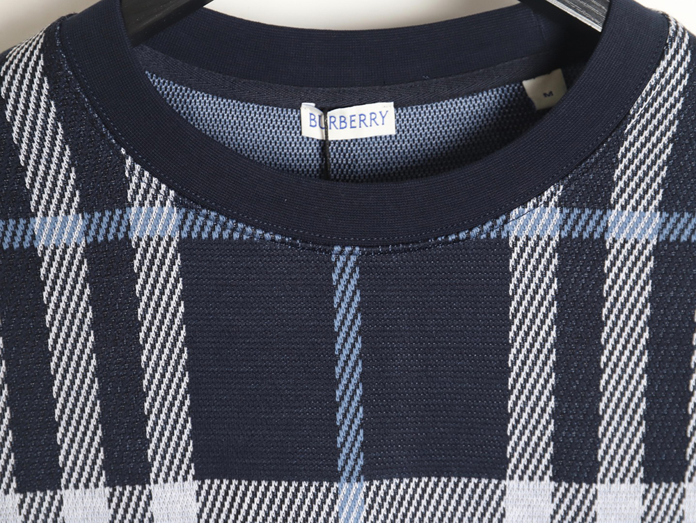 B**rry 24ss check knitted short-sleeved t-shirt tsk2