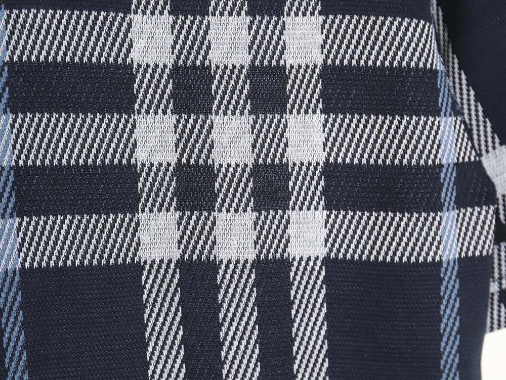 B**rry 24ss check knitted short-sleeved t-shirt tsk2