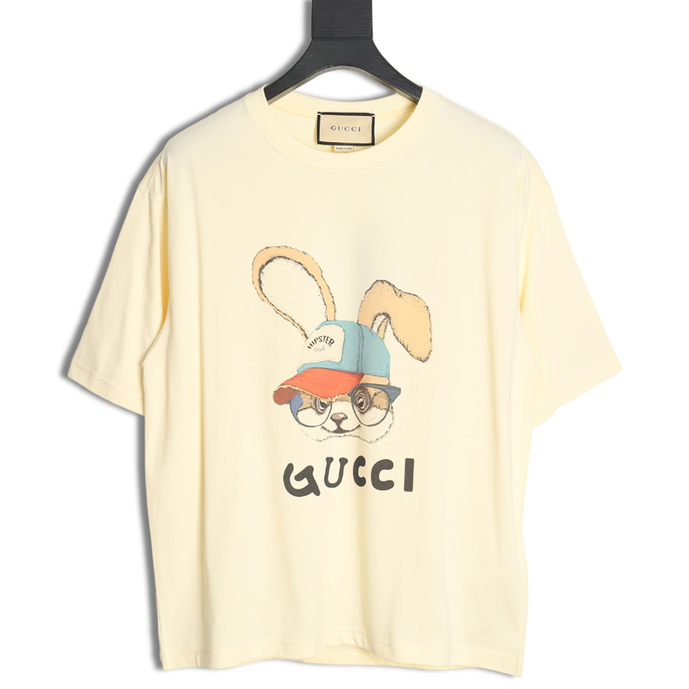 G*u*i 24ss rabbit pattern print crew neck short sleeves tsk1