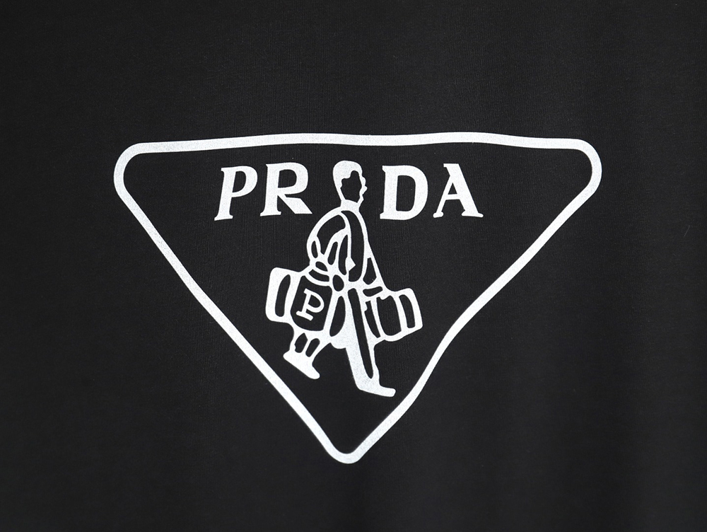 Pra*a 24ss triangle logo printed round neck short sleeves tsk2